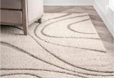 Helgeson Abstract Cream area Rug Helgeson Abstract Shag Cream area Rug-6’x4′