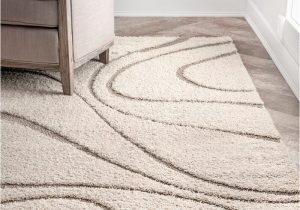 Helgeson Abstract Cream area Rug Helgeson Abstract Shag Cream area Rug-6’x4′