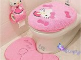 Hello Kitty Bath Rug Gvttx Bath Mat Cute Cartoon Pink 4 Pcs Bathroom Set toilet Cover Wc Non Slip Bath Mat – toilet Contour Rug Closestool Lid Cover, Seat Cushion,tissue …