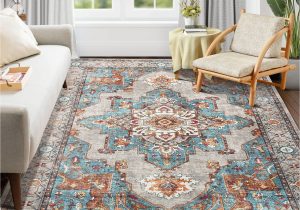 Home Goods area Rugs 8 X 10 area Rug Living Room Rugs: 8×10 Washable Large Carpet Boho oriental Persian Distressed Bohemian Non-slip area Rugs for Dining Room Farmhouse Bedroom …