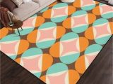 Home Goods Outdoor area Rugs Peenoke 50s Mid Century Modern Seamless area Rug Outdoor Patio Rug Play Mat Floor Mat Modern Carpet Non-slip Home Decor Living Room Bedroom Nursery, …