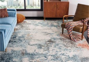 Huma Blue Ivory area Rug Safavieh Shivan Collection 9′ X 12′ Blue/ivory Shv743m Modern Abstract Non-shedding Living Room Bedroom Dining Home Office area Rug