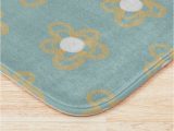 Ice Blue Bathroom Rugs Cute Painted Floral 2 In Gold Ice Aqua Blue and White