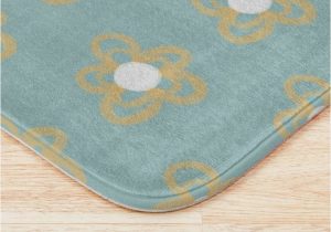 Ice Blue Bathroom Rugs Cute Painted Floral 2 In Gold Ice Aqua Blue and White