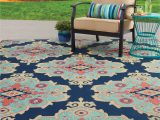 Indoor Outdoor area Rugs Lowes Allen   Roth 10 X 13 Navy Indoor/outdoor Geometric Moroccan area …