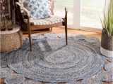 Indoor Outdoor Round area Rugs 8 X 8 Round area Rug for Living Room, Braided Indoor Outdoor Round Rugs