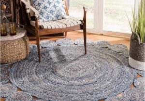 Indoor Outdoor Round area Rugs 8 X 8 Round area Rug for Living Room, Braided Indoor Outdoor Round Rugs