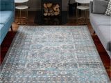 Inexpensive oriental Style area Rugs Gray Blue Traditional oriental Style Medallion Living Room Carpet Rug Antique Distressed Persian Style Affordable area Rugs 6’3″ X 9’2″