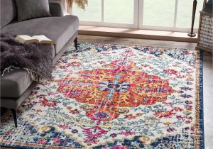 Inexpensive oriental Style area Rugs New Bodrum oriental, Persian, Traditional Living Room, Bedroom area Rug – Colorful Floral Medallion Carpet – Vintage Distressed – orange, Red, Purple, …
