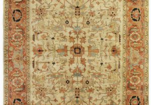 Ivory and Red area Rugs Exquisite Rugs Serapi Hand Knotted 9160 Ivory Red area Rug