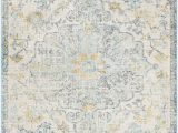 Ivory and Teal area Rugs Hillsby oriental Ivory Cream Teal Yellow area Rug