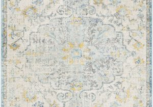 Ivory and Teal area Rugs Hillsby oriental Ivory Cream Teal Yellow area Rug