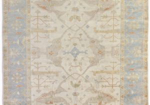 Ivory Blue area Rug Exquisite Rugs Oushak Hand Knotted 9329 Ivory Blue area Rug