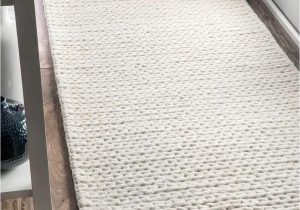 Ivory tonal Sweater Wool Emilie area Rug Nuloom F White Hand Woven Chunky Woolen Cable Cb01 area