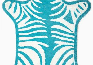 Jonathan Adler Bath Rug Turquoise Reversible Zebra Bathmat by Jonathan Adler