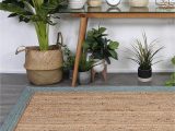 Jute Rug with Blue Border Hampton Blue Border Jute Rug