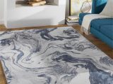 Kaia Gray Watercolors area Rug Moana Denim Blue Marble Rug – Promo