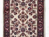 Kashan Design Runner area Rug E Of A Kind Indo Kashan Hand Knotted Ivory Rust 2 7" X 6 5" Runner Wool area Rug