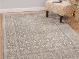Large area Rug with Fringe Faded Silver Gray and White Worn Persian Style Fringe area Rug