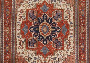 Large area Rugs 12 X 14 Geometric Indo Heriz Serapi oriental area Rug Handmade Wool Carpet 12×14