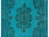 Large Blue Wool Rug Blue Overdyed Rug 6 00" X 9 21" Handknotted Rug area