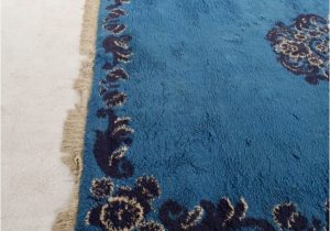 Large Blue Wool Rug Moroccan Berber Vintage Blue Wool Rug
