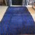 Large Blue Wool Rug Vintage Moroccan Pile Rug Cobalt Blue Hand Woven 1970s Wool Rug Geometric Red Diamond Design