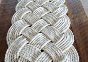 Large Cotton Bath Rug Nautical Rope Rug Bath Mat F White Cotton