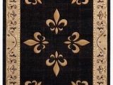 Large Fleur De Lis area Rugs Goines Beige Black Brown area Rug