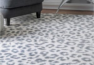 Large Gray and White area Rug Nuloom Contemporary Modern Animal Leopard Print area Rug In