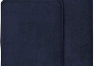 Large Memory Foam Bath Rug Aoacreations Non Slip Memory Foam Bathroom Bath Mat Rug 2 Piece Set Includes 1 20" X 32" and 1 Small 17" X 24" Navy Blue