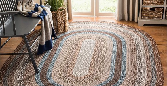 Large Oval Braided area Rugs Safavieh Braided Collection Brd313a Handmade Country Cottage Reversible area Rug, 8′ X 10′ Oval, Brown / Multi