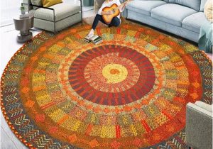 Large Round area Rugs for Sale Round Retro Carpet Persian Rugs Bedroom Large Morocco area Rug for Living Room Anti-slip Baby Room Kidsroom Carpet Office Mat