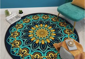 Large Round area Rugs for Sale Shiny Large Round Carpet for Living Room Bohemian Blue Green Floral Printed Non-slip Floor Mats Bedroom area Rugs Parlor Carpets – Aliexpress Home & Garden