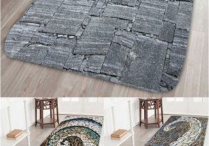 Large Square Bath Rug Dresslily Stone Printed Water Absorption area Mat
