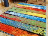 Large Thick soft area Rugs Multi Coloured Stripe Funky Bright Modern Thick soft Heavy Quality area Rug Small Medium Xx Large Rug New Modern soft Navy Yellow Blue Red Carpet Non