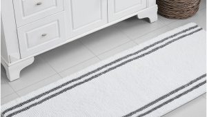 Large White Bathroom Rugs Stripe Noodle Bath Rug Collection In 2020