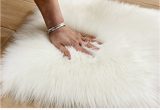 Large White Faux Fur area Rug Artificial Wool area Rug for Living Room Carpets Fluffy Faux Fur Rugs White Rug Carpet Kids Bedroom Washable Home Textile