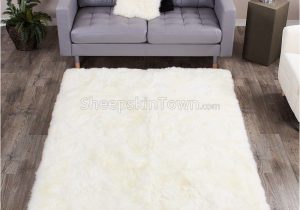 Large White Fur area Rug Extra Ivory White Sheepskin area Rug 5×8 Feet