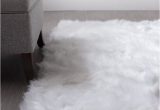 Large White Fur area Rug Serene Faux soft Sheepskin Rug Ivory