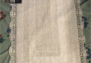 Laura ashley Luxury Chenille Bath Rug New Laura ashley Crochet Trim White Cotton Bath Rug Mat 21” X 34” Reversible