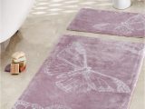 Lavender Bath Mat Rugs soft Bathroom 2pcs Anti Skid Simple butterfly Pattern Bathroom Rug Bathmat
