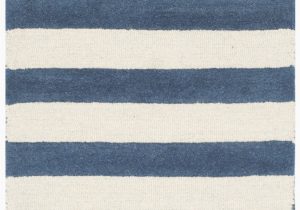 Leighton Blue area Rug Leighton Striped Handmade Tufted Wool Navy Ivory area Rug
