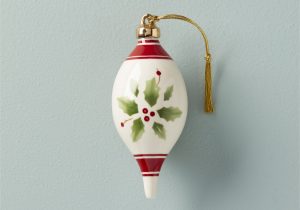 Lenox Holiday Bath Rug Holiday Hand Paint Stripe Spire Finial ornament