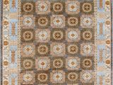 Light Blue and Brown area Rugs Kashee Taro Oak Brown Light Blue area Rug Clearance