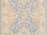 Light Blue and Tan area Rug E Of A Kind Tabriz Hand Knotted Light Blue Tan 3 X 9 9" Runner Wool area Rug