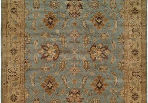Light Blue and Tan Rug Light Blue Field with Tan Border area Rug