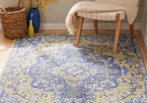 Light Blue and Yellow Rug Mohawk Home Prismatic Flint Light Blue Transitional ornamental oriental Precision Printed area Rug, 10’x14′, Blue & Yellow