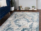 Light Blue area Rug 9×12 Unique Loom sofia Collection Traditional Vintage Blue area Rug (9′ X 12′)