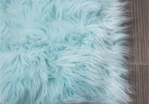 Light Blue Faux Fur Rug Ultra soft Faux Sheepskin Fur Rug Ser01 Light Blue 4′ X 6′